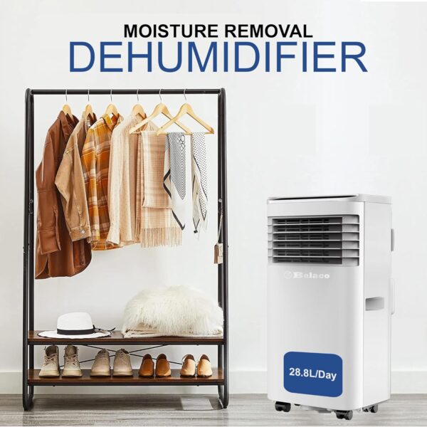 Belaco Portable Air Conditioner, 9000 BTU 4-in-1, Air Conditioning Unit, Fan & Cooling, Dehumidifier, Remote control with 24Hr Timer, Dual Window kit Included with Class A Energy Efficiency Rating - Image 8