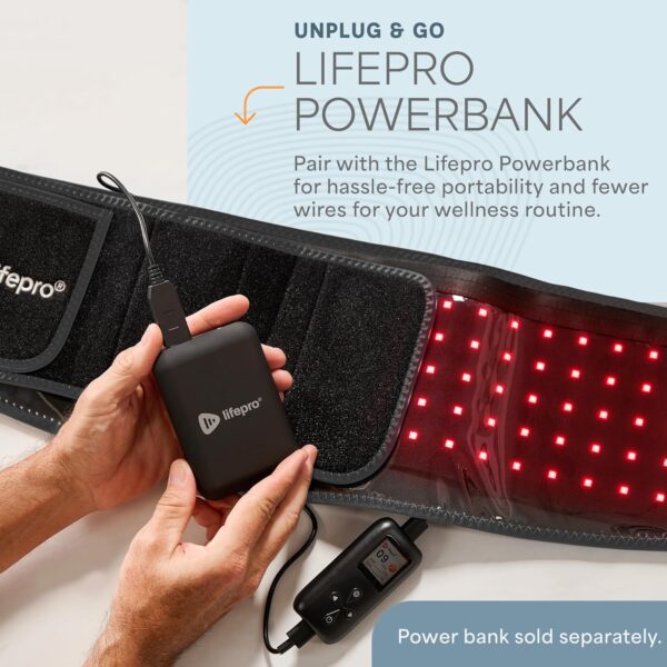 Lifepro Red Light Therapy Belt - Near Infrared Light Therapy & Red Light Therapy for Muscle Pain, Inflammation, Elbow Joint & Back Pain Relief - Infrared Therapy or Infrared Light Therapy - Image 9