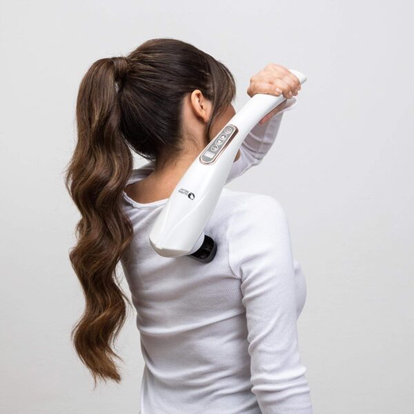 GLOBAL RELAX® | EGO Multifunctional Cordless Body Massager | White | Shiatsu Massage I Percussion | 6 Interchangeable Heads | 10 Intensity Levels | LCD Display - Image 3