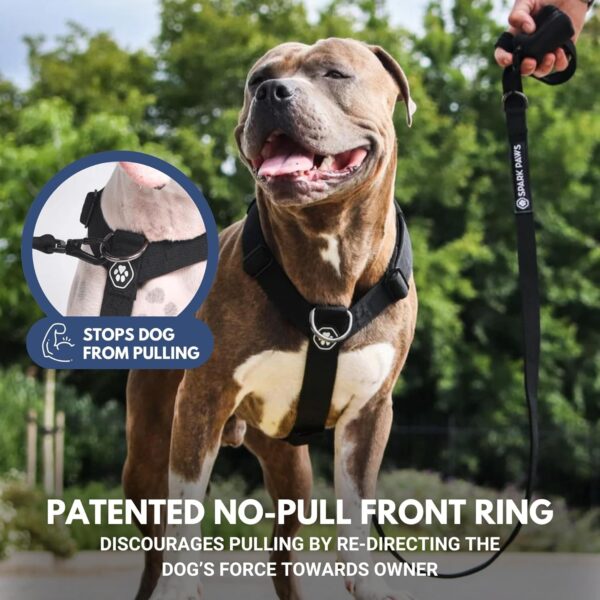 Spark Paws Large Dog No-Pull Harness, Halter Design with Front Clip, Durable and Heavy-Duty for Big and Strong Breeds - Black, S - Image 7