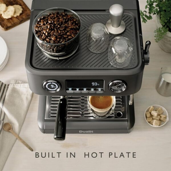 Dualit Espressivo Pro Coffee Machine - Dual Boiler - Integrated Coffee Bean Grinder - Steam Wand - 2.8L Removable Water Tank - Built in Warming Plate - 20 Bar Pressure - Stainless Steel - Image 4