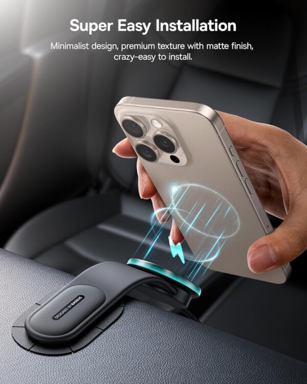Baseus C02 Pro Magsafe Car Mount Charger, 15W Wireless Car Phone Holder Charger Dashbord, Univesal Phone Stand, Compatible with iPhone 15/14/13/12 Series - Image 7