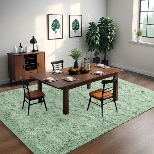 Nuttumico Fluffy Fuzzy Sage-Green Rugs for Bedroom, 8x10 Feet Soft Non Slip Plush Area Rug for Living Room, Kids Room, Indoor Modern Shaggy Rug for Nursery, Dorm, Home Decor - Image 10