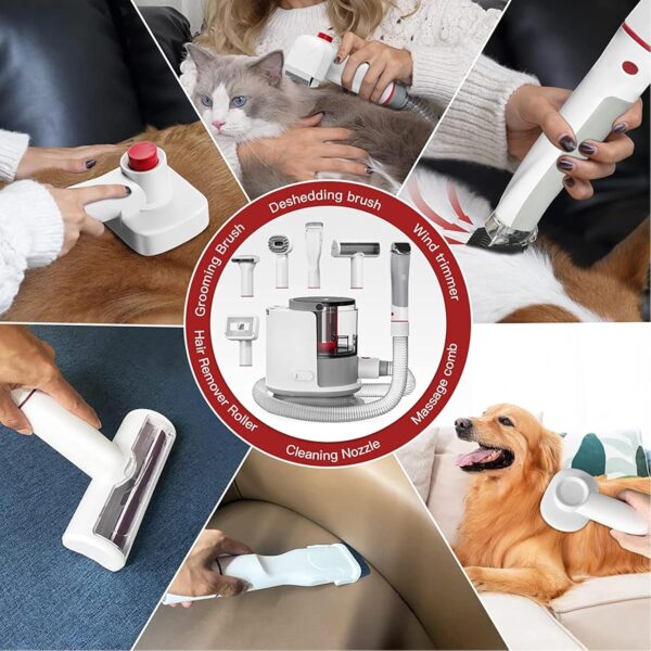 DOPORA 6In1 Pet Grooming Kit - Vacuum Suction Tools for Dogs Cats - Short Hair All - Families with Children - Image 4