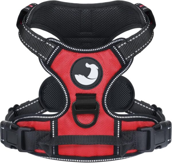 Joytale Dog Harness Small Dog No Pull Harness for Dogs with 2 Clips, Adjustable Soft Padded Dog Harness Reflective with Easy Control Handle for Walking and Training, Red, S - Image 2