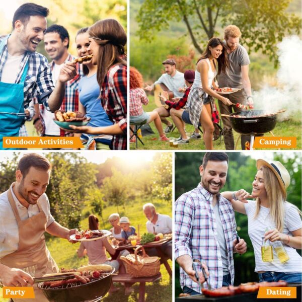 QH7 10 Pack BBQ Barbecue Tool Set, Stainless Steel Outdoor Barbecue Grill Utensils Set with Storage Bags for Picnics and Outdoor Activities - Image 8