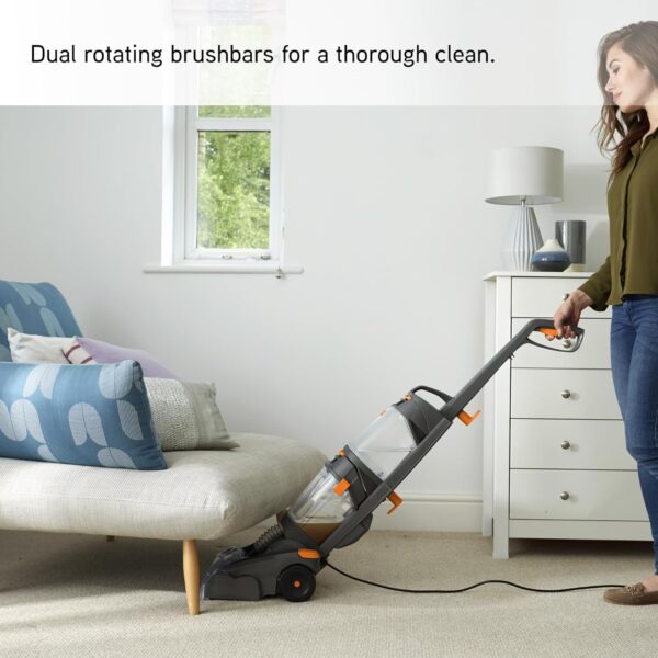 Vax Dual Power Carpet Cleaner and Washer, Stain Remover With Dual Rotating Brushbars, Twin Tank Technology, W86-DP-B, 2.7L, 800W, Orange [Energy Class A] - Image 3