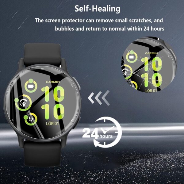 WFTE Screen Protector for Garmin Vivoactive 6 / Garmin Vivoactive 5 GPS 42MM, [4-Pack] Flexible TPU Film Screen Protector [Full Coverage] [HD Clear] [Bubble Free] Ultra-thin TPU Soft Film-size - Image 6