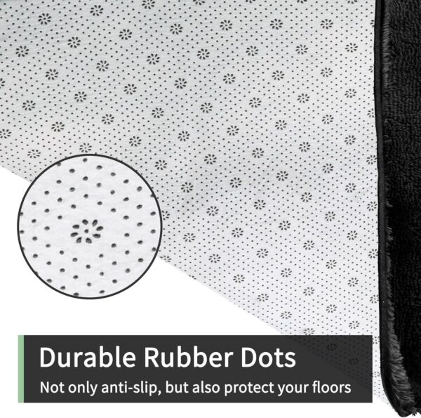Sour Lemon Rugs Living Room 140x200cm, Black Area Rugs for Bedroom, Washable Anti Slip Extra Large Shaggy Soft Rug Fluffy Modern Floor Carpets Mat Beside Carpet for Kids Living Room - Image 5