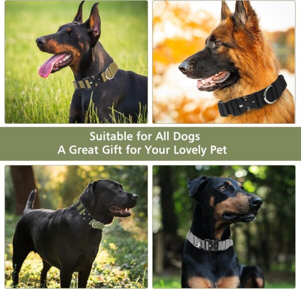 Ledeak Tactical Dog Collar, Padded Adjustable Polypropylene Soft Dog Collars, Heavy Duty Breathable Strong Training Dog Collar with Handle and Heavy Duty Metal Buckle (Army Green, M) - Image 8
