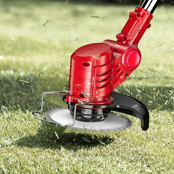 Cordless Strimmer, 24V Grass Trimmer with Battery and Charger, Rechargeable Lawn Edger with 3 Spare Blade Types for Garden Weeding and Maintenance, Battery Included - Image 4