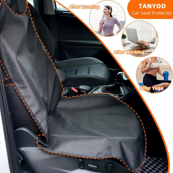 TANYOO Waterproof Car Seat Covers, 2 Pieces Waterproof Nylon Seat Cover, Heavy Duty Black Front Seat Cover, Universal Cover for Most Car (Black) - Image 7