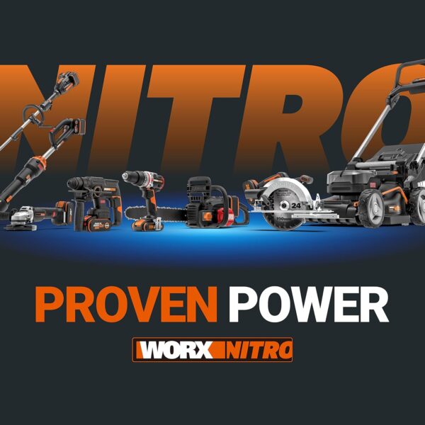 Worx WG286E 40V 61cm Cordless Brushless Hedge Trimmer – Dual-Action Laser-Cut Blades, 27mm Cutting Capacity, 180° Rotating Handle, Includes 2x 2.0Ah Batteries & Charger - Image 3
