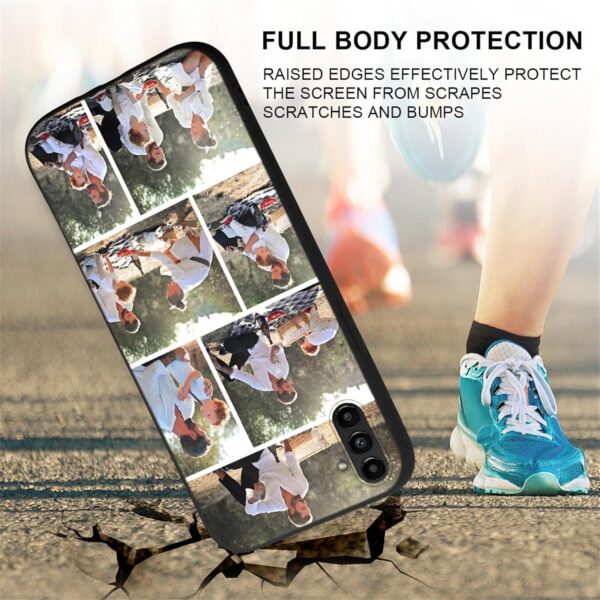 Yoedge Personalised Phone Case for Samsung Galaxy A25 5G 6.5 inch, Custom Photo Design Flexible Soft Silicone Customized Rubber Shockproof Cover, Personalize with 7 Image Collage for Girls, Black - Image 8