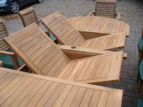Grade A Teak 10 Seat Garden Dining Set with 10 Foot Table and Stacking Chairs Outdoor Patio Furniture - Image 6