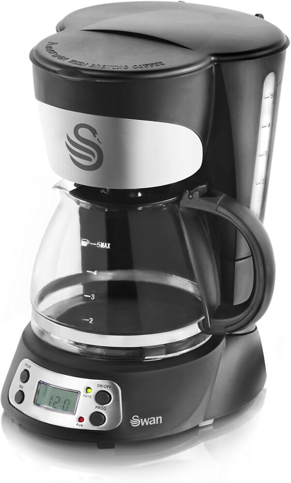 Swan SK13130N Programmable Coffee Maker with Keep Warm Function, LCD Timer, 750ml, 700W, Black - Image 2
