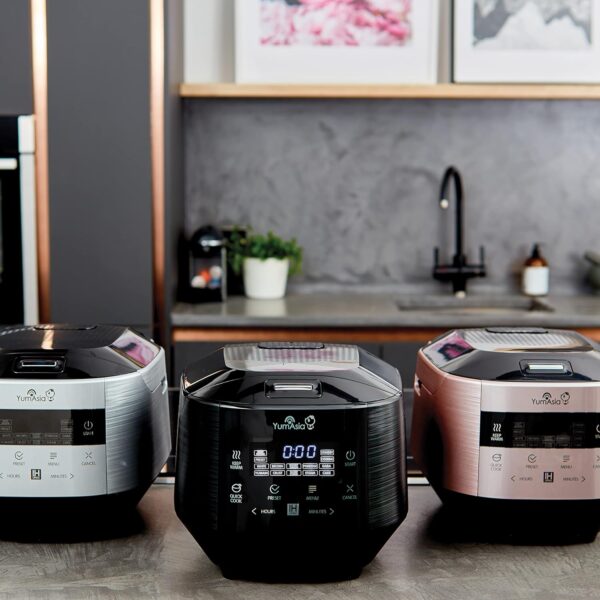 Yum Asia Bamboo Rice Cooker with Induction Heating (IH) and Ceramic Bowl, 7 Rice Cooking Functions, 4 Multicooker Functions, Motouch LED Display (1.5L) 220-240V UK/EU Power (Champagne Rose and Black) - Image 7
