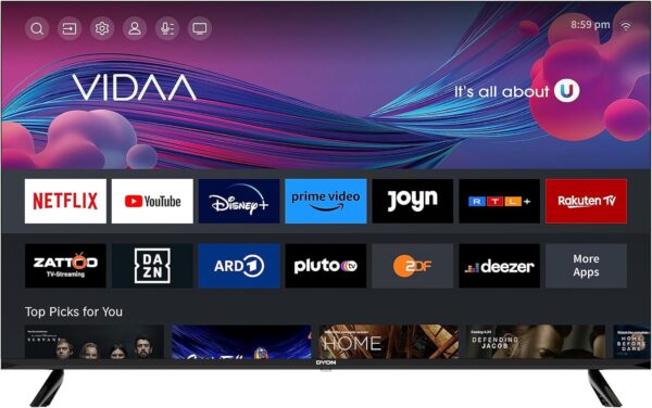 DYON Smart 40 VX-2 Full HD TV, Triple HD Tuner (DVB-C/-S2/-T2), App Store, Prime Video, Netflix, YouTube, DAZN, Disney+, Black - Image 3