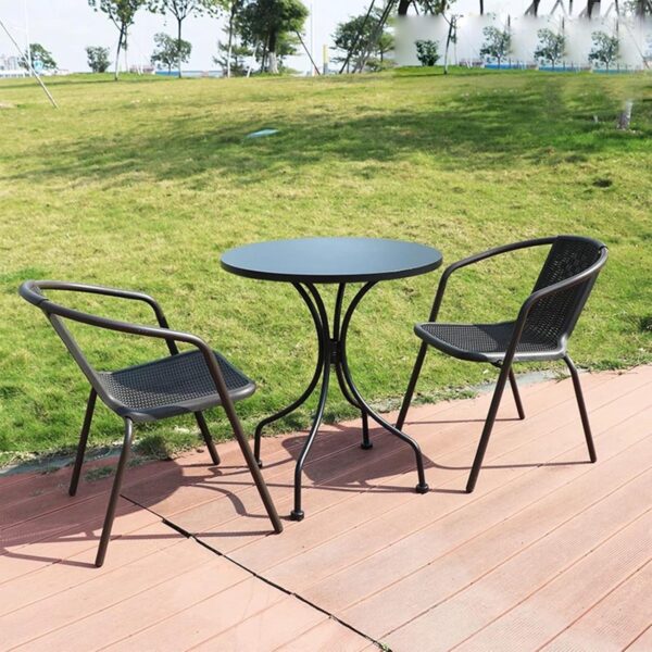 LOERSS Outdoor Furniture,Garden 5 Piece Bistro Table Set,Patio Bistro Sets,Outdoor Metal Rust Proof Tables And Chairs,for Yard,Balcony,Porch - Image 5
