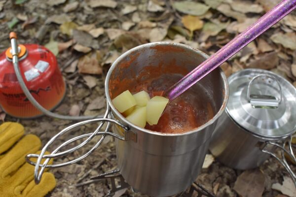 DZRZVD Camping Cups and Mugs Pot 2Pcs -304 Food Grade Stainless Steel - Outdoor Cookware Set with Vented Lid -33oz Big+24oz Small for Backpacking Picnic Hiking - Image 8