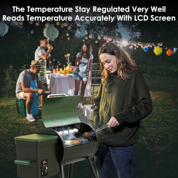 DAMNISS Grills DAPG-03 Electric Wood Pellet Smoker Grill, 456 SQ.IN Cook Area Pellet Grill with Auto Feed & PID Temperature Control (180-450°F), 8 in 1 BBQ Grill for Backyard Outdoor - Image 7