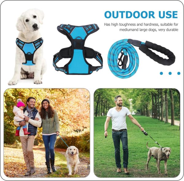 SuerZaro Dog Harness Large Dog, No Pull Dog Lead and Dog Harness Set, Reflective Vest Adjustable Harness with Thickened Padded Vest for Medium and Large Dogs - Image 3