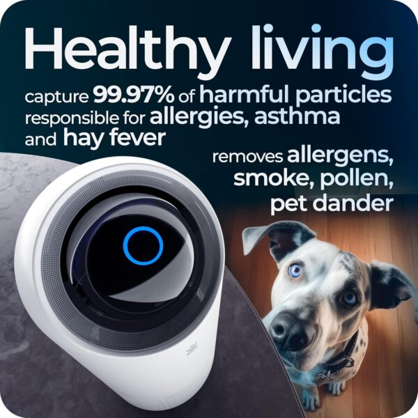 R-2200 – Avalla Air Purifier for Large Rooms, 3 Speed, HEPA filter - 99.97% Removal of Allergens, Smoke, Dust, Pollen Removal, Odours, Bacteria, Viruses, Pet Dander - 250m³/h CADR - Low Running Cost - Image 3
