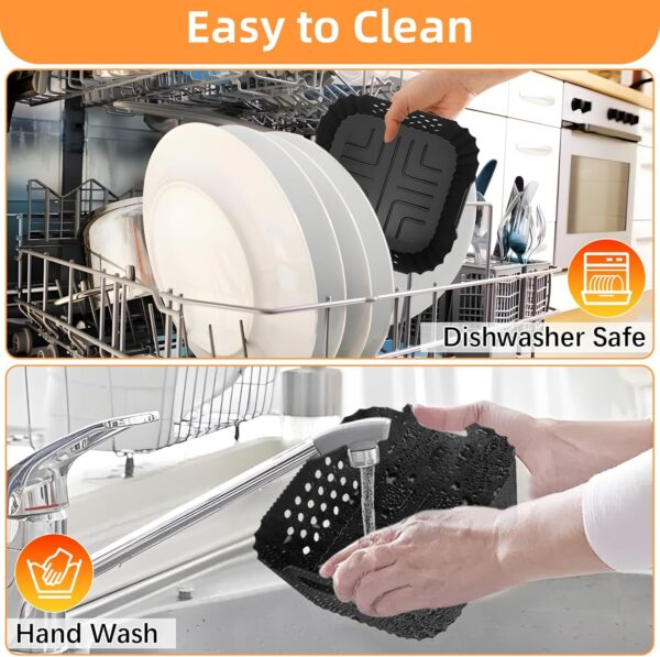 7PCS Air Fryer Accessories for Ninja Double Stack 7.6L Air Fryer SL300UK, Dual Silicone Air Fryer Liners Reusable, Gloves, Silicone Tong, Oil Brush, Spatula Included - Image 6