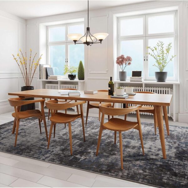 4x6 Rug, Soft Washable Rug for Living Room, Non Slip Abstract Modern Rugs for Bedroom, Low Pile Stain Resistant Foldable Carpet for Dining Room Bedside Entryway Nursery Decor, Dark Grey - Image 5