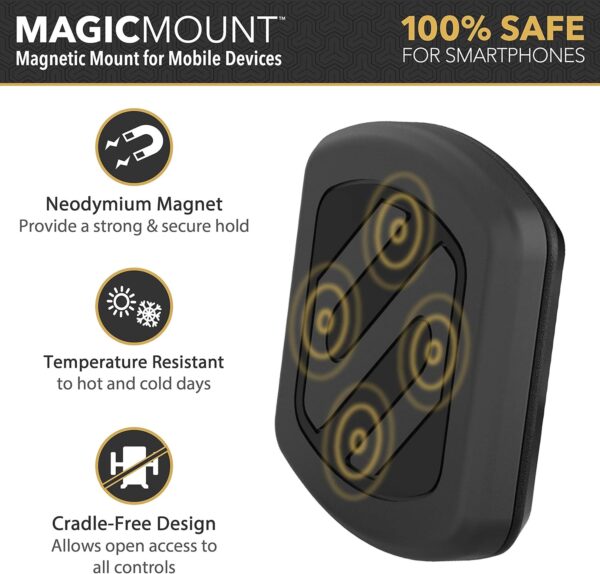 Scosche MAG12V-XCES0 MagicMount Universal Magnetic Car Phone Holder, Cigarette Lighter Mount with USB Charger, Easy Magnet Mounting for iPhone, iPad, Smartphones, Tablets, and All Devices - Image 3