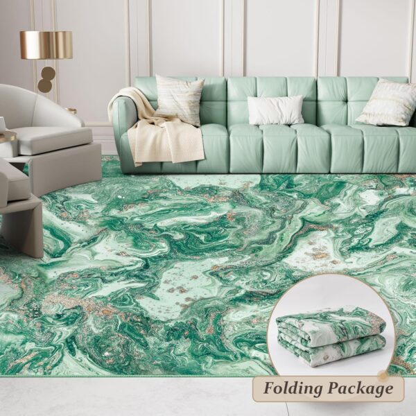 IKALIFE Area Rugs Living Room - 160x230 cm Machine Washable Rug, Soft Short Pile Non-Slip Large Rugs, Bedroom Dining Room Green Rug, Kitchen Office Home Modern Carpet - Image 6