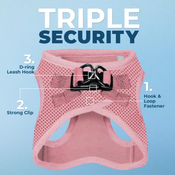 Voyager Step-In Air Dog Harness by Best Pet Supplies - All Weather Mesh Step in Vest Harness for Small and Medium Dogs, Pink, size S - Chest: 14.5 - 16" - Image 3