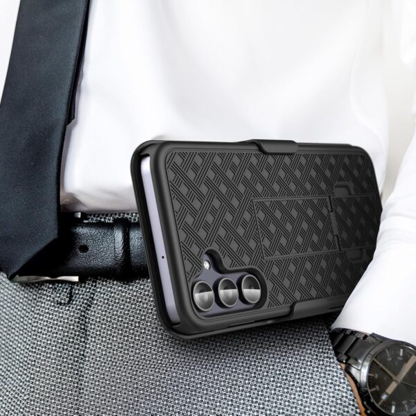 Encased Belt Case for Samsung Galaxy A35 5G with Holster Clip and Phone Kickstand (DuraClip Series), Black (A35 5G) - Image 4