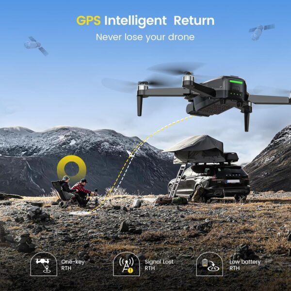 DEERC D65 4K EIS Camera Drone with 2-Axis Gimbal for Adults, 26-Min Long Flight Time, Easy GPS Quadcopter with Brushless Motor, 30FPS, Auto Return, Follow Me, Under 249g, Ideal for Beginners - Image 6
