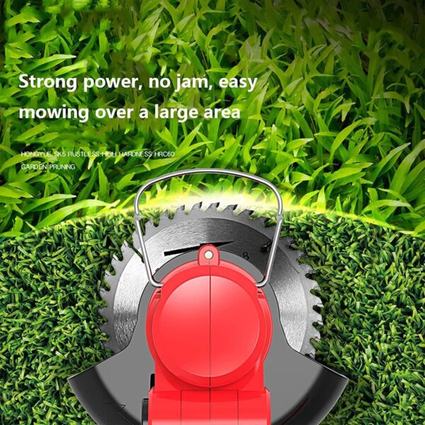 Cordless Strimmer, 24V Grass Trimmer with Battery and Charger, Rechargeable Lawn Edger with 3 Spare Blade Types for Garden Weeding and Maintenance, Battery Included - Image 5