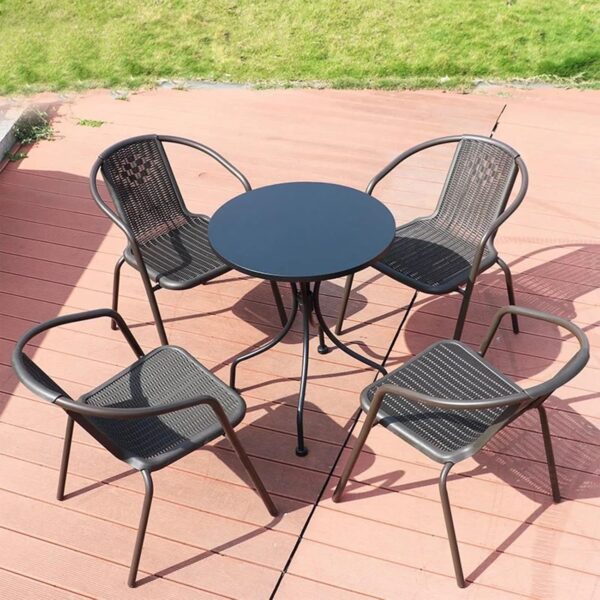 LOERSS Outdoor Furniture,Garden 5 Piece Bistro Table Set,Patio Bistro Sets,Outdoor Metal Rust Proof Tables And Chairs,for Yard,Balcony,Porch - Image 3