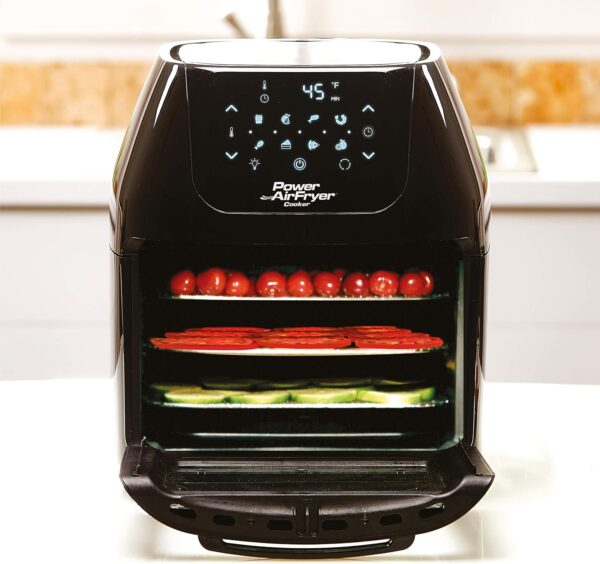 PowerXL Air Fryer Cooker 5.7L Capacity - Chip Fryer & Portable Oven - Oil Free Hot Air Fryer for Healthier Cooking - Rotating Rotisserie & Dehydrator - 1800W Black CM-001 - Image 6