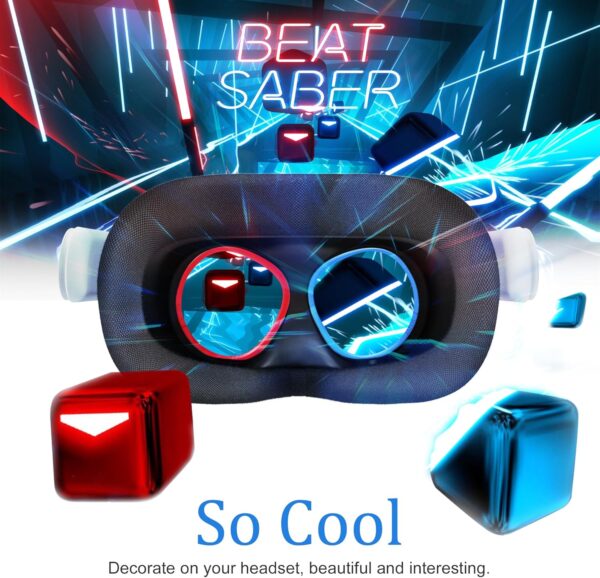 AMVR Glasses Spacer for Quest 3s/Quest 2/Quest 1/Rift S/Go, Lens Protector Accessories Myopia Glasses from Scratching VR Headset Lens (Black + Red&Blue)(NOT FOR Q3) - Image 6