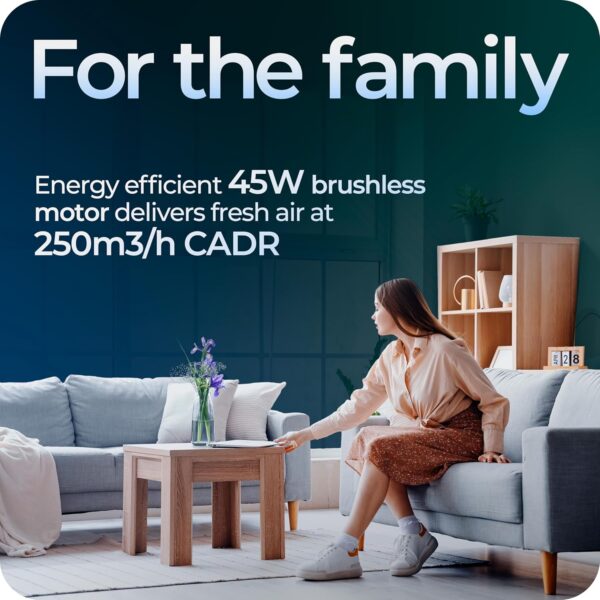 R-2200 – Avalla Air Purifier for Large Rooms, 3 Speed, HEPA filter - 99.97% Removal of Allergens, Smoke, Dust, Pollen Removal, Odours, Bacteria, Viruses, Pet Dander - 250m³/h CADR - Low Running Cost - Image 4