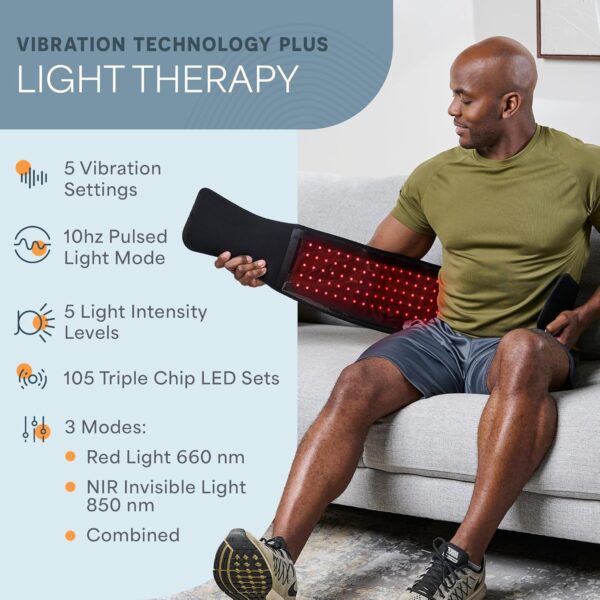 Lifepro Red Light Therapy Belt - Near Infrared Light Therapy & Red Light Therapy for Muscle Pain, Inflammation, Elbow Joint & Back Pain Relief - Infrared Therapy or Infrared Light Therapy - Image 5