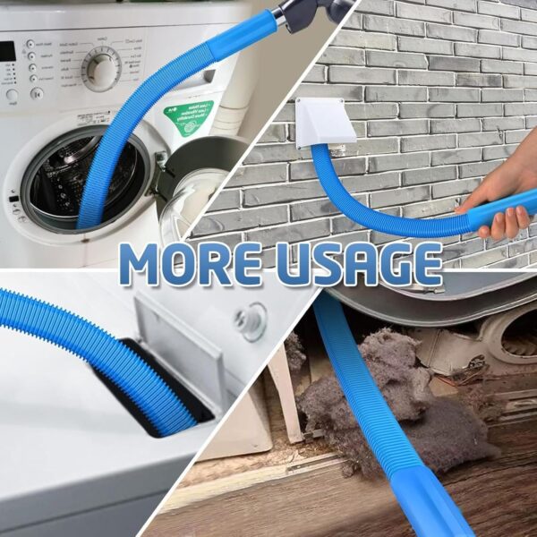 Dryer Vent Cleaner Kit, Flexible Vacuum Hose Attachment, Efficient Lint Remover Tool, Extra Long Reach, Standard Compatibility, 2-Piece Set, Ideal for Home, Laundry Rooms, Pet Hair Removal - Image 4