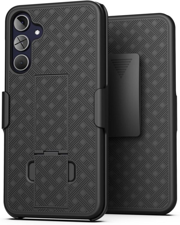 Encased Belt Case for Samsung Galaxy A35 5G with Holster Clip and Phone Kickstand (DuraClip Series), Black (A35 5G) - Image 9