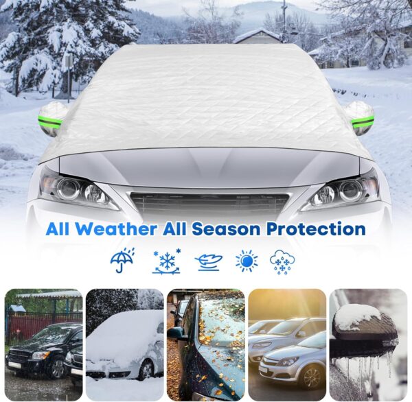 SelfTek Car Windscreen Cover for Winter, Large Car Frost Windscreen Cover with Rearview Mirror and Side Windows Cover Waterproof Windshield Cover for Ice and Snow Fits Most Cars, SUVs - Image 7