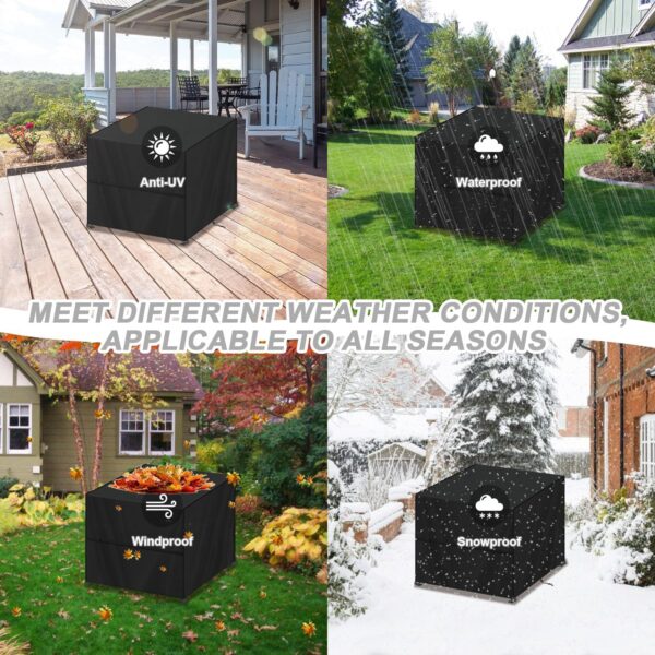 SIMPHAUS Garden Furniture Covers Waterproof for Fire Pit Table Set Outdoor Pizza Table Cover Fire Pit Covers Waterproof Square 80x80x80cm Garden Coffee Table Cover Windproof Anti UV 420D Oxford Fabric - Image 7