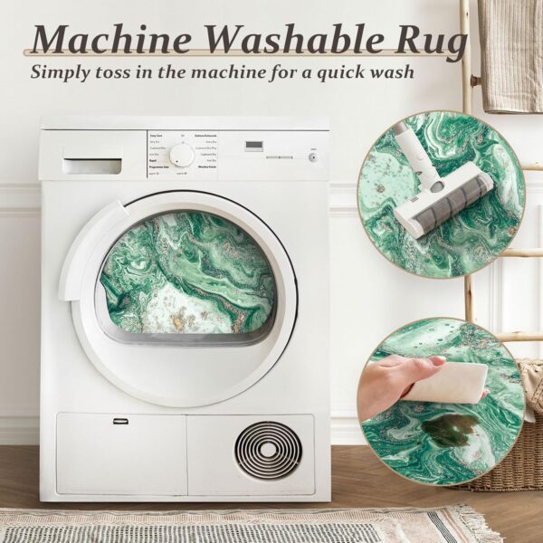 IKALIFE Area Rugs Living Room - 160x230 cm Machine Washable Rug, Soft Short Pile Non-Slip Large Rugs, Bedroom Dining Room Green Rug, Kitchen Office Home Modern Carpet - Image 4