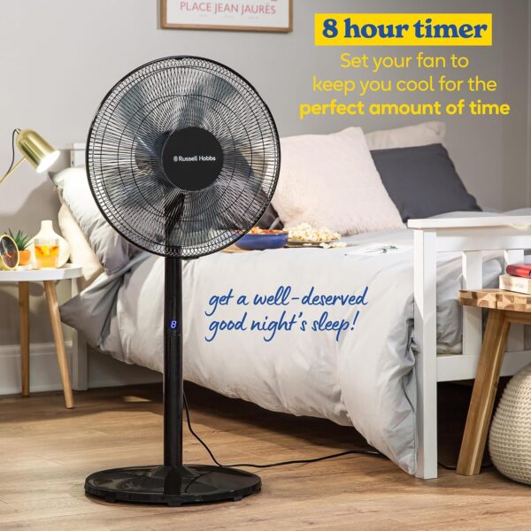 Russell Hobbs Tower Fan in Black - 3 in 1 Pedestal Fan with LED Display & Remote, 1.3m Height, 8 Speed Settings, Oscillating, 48W, 2 Year Guarantee - Image 6