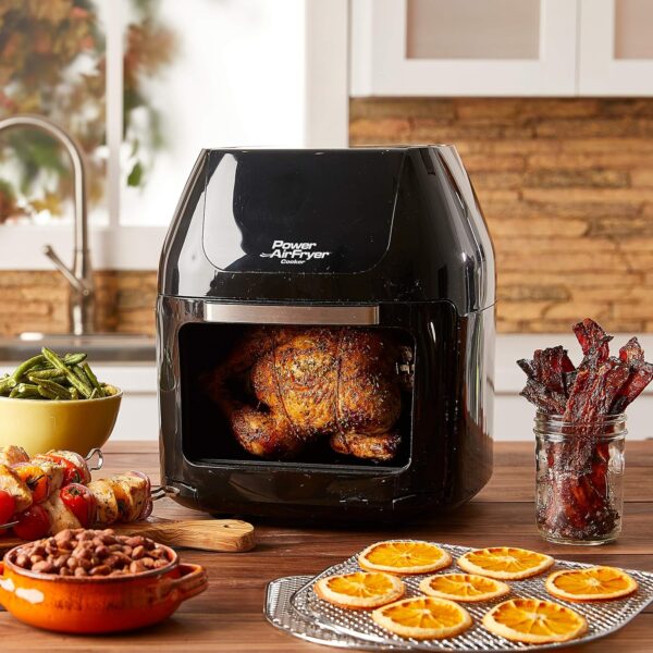 PowerXL Air Fryer Cooker 5.7L Capacity - Chip Fryer & Portable Oven - Oil Free Hot Air Fryer for Healthier Cooking - Rotating Rotisserie & Dehydrator - 1800W Black CM-001 - Image 4