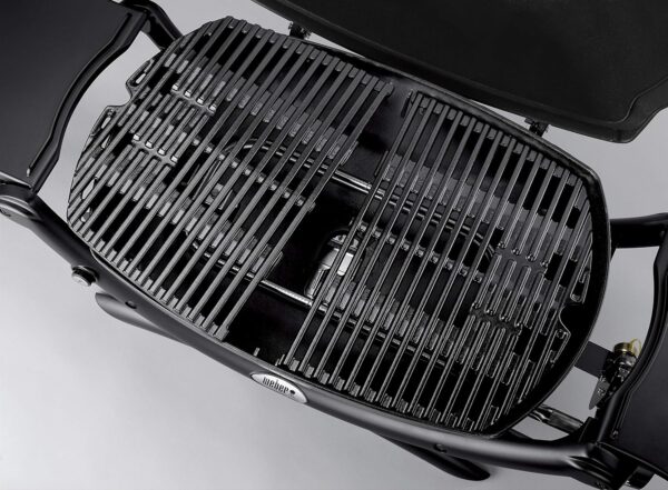 Weber Q2000 Gas Grill with Stand + Side Tables, 54 x 39cm Cooking Area, Portable, 1 Burner, 2-Piece Porcelain-Enamelled Cast Iron Cooking Grates, Aluminum Cast Lid & Body - Black (53010374) - Image 6