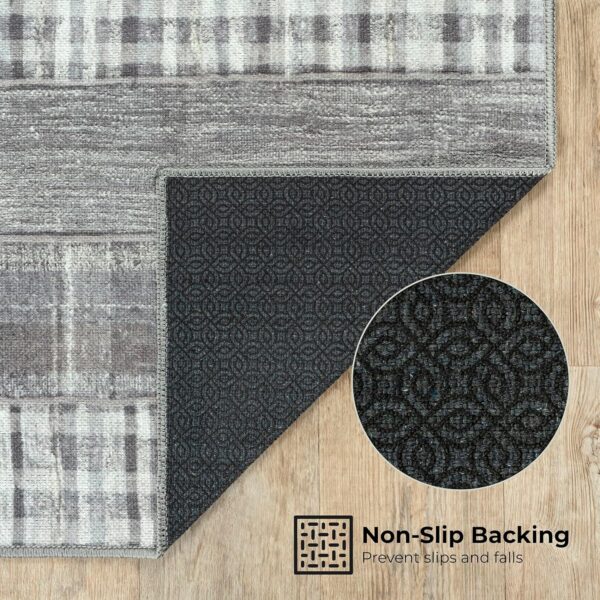 Arty Rugs Machine Washable Rug, 122x170cm, 75% Recycled Cotton, Short Pile, Non-Slip Backing, Non-Shedding, Area Rugs for Living Room, Bedroom, Kitchen, Hallway, Office, Silver Grey - Image 4