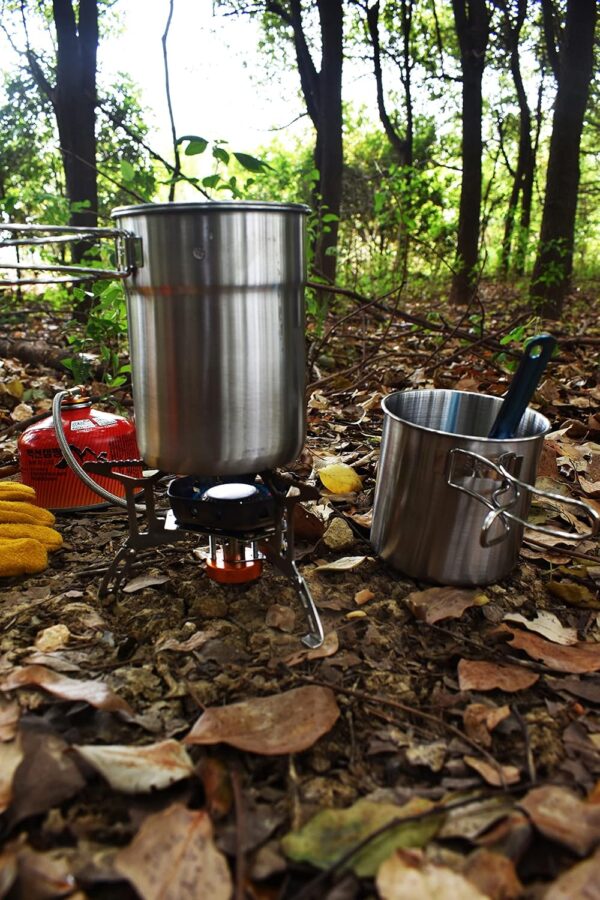 DZRZVD Camping Cups and Mugs Pot 2Pcs -304 Food Grade Stainless Steel - Outdoor Cookware Set with Vented Lid -33oz Big+24oz Small for Backpacking Picnic Hiking - Image 5